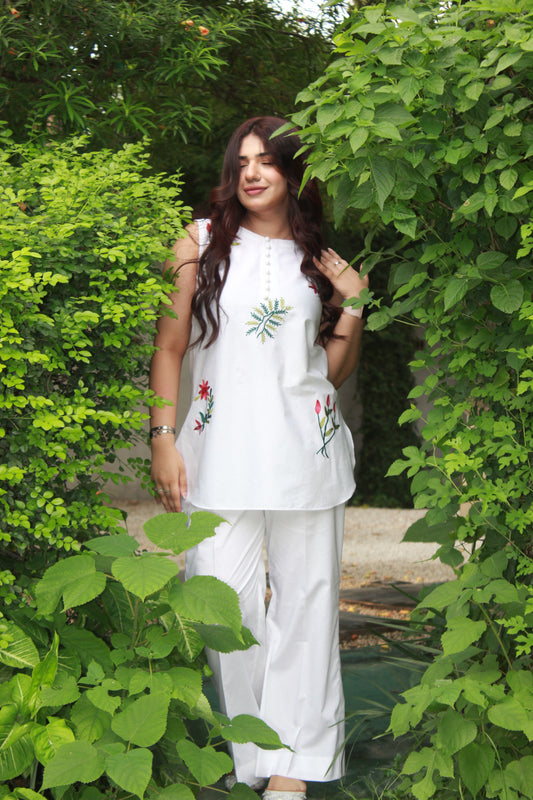 2-Piece Sleeveless Short Shirt with Trouser - STWS1