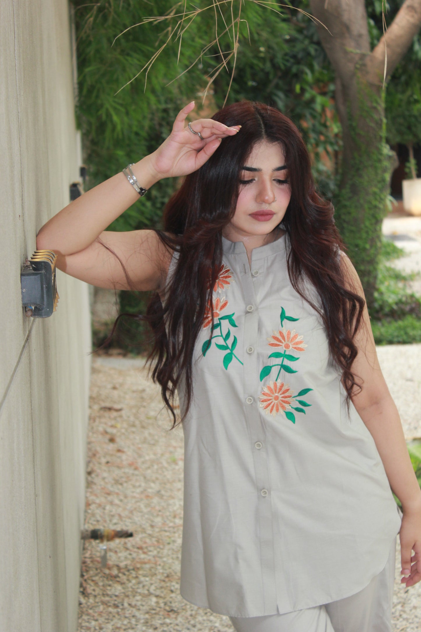 2-Piece Sleeveless Short Shirt with Trouser - STWS3