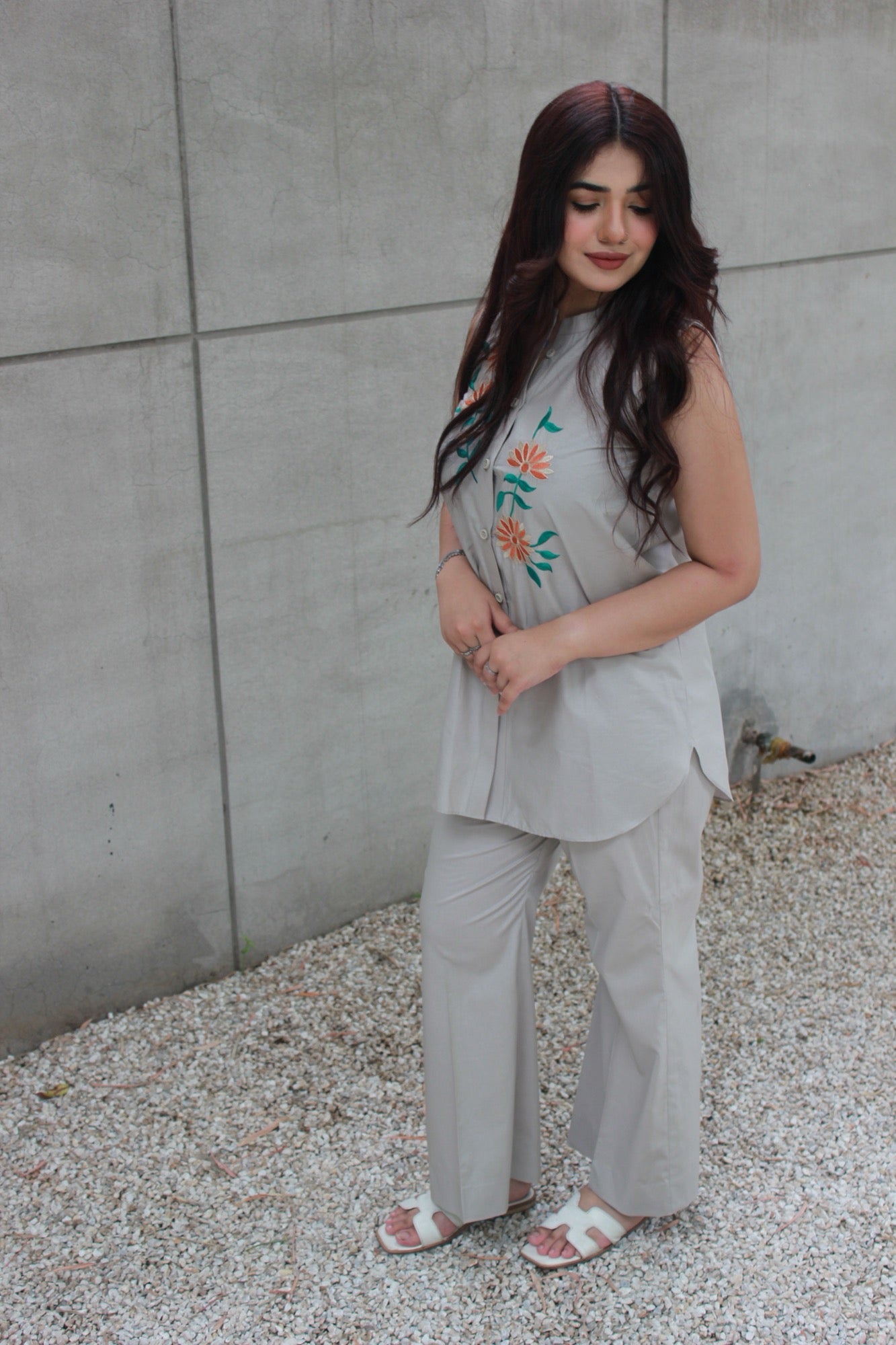 2-Piece Sleeveless Short Shirt with Trouser - STWS3