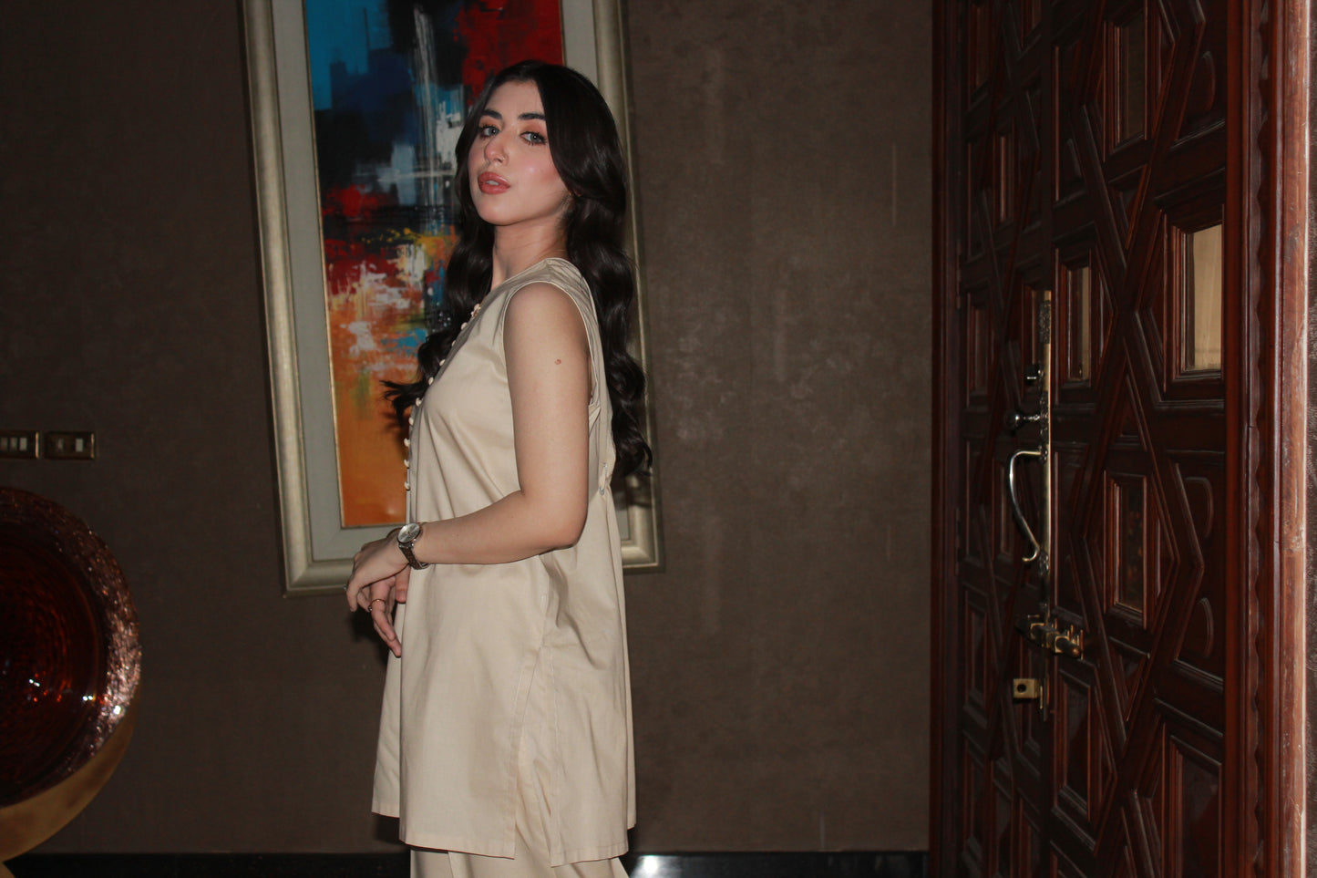 2-Piece Sleeveless Short Shirt with Trouser - STWS4