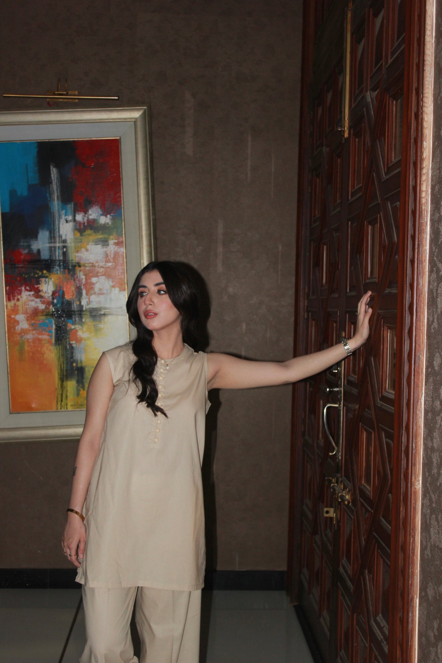 2-Piece Sleeveless Short Shirt with Trouser - STWS4