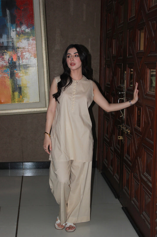 2-Piece Sleeveless Short Shirt with Trouser - STWS4