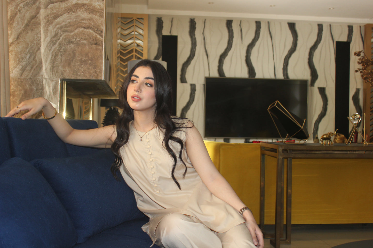 2-Piece Sleeveless Short Shirt with Trouser - STWS4