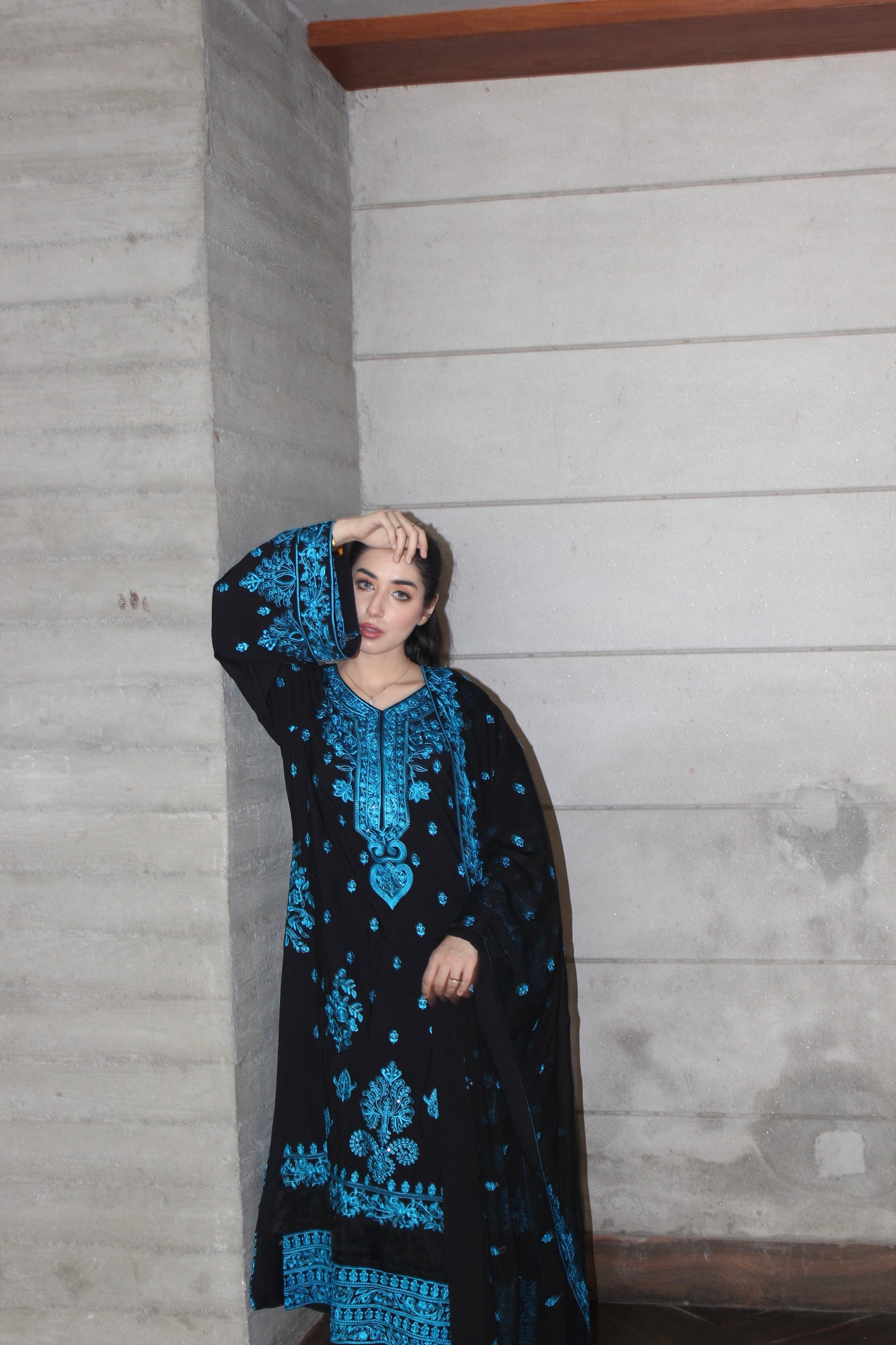 3-Piece Embroidered Stitched Cotton Suit - SES4